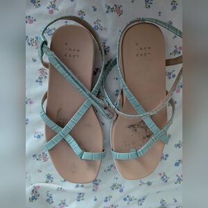 A New Day Women's Light Blue Strappy Sandals